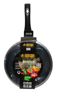 Сковорода Benson BN-518 з гранітним антипригарним покриттям з кришкою 24х7 см