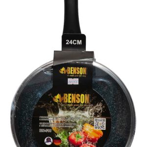 Сковорода Benson BN-518 з гранітним антипригарним покриттям з кришкою 24х7 см
