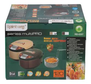 Мультиварка Rainberg RВ-6207 з фритюрницею 12 програм 6л 1500 Вт + книга рецептів